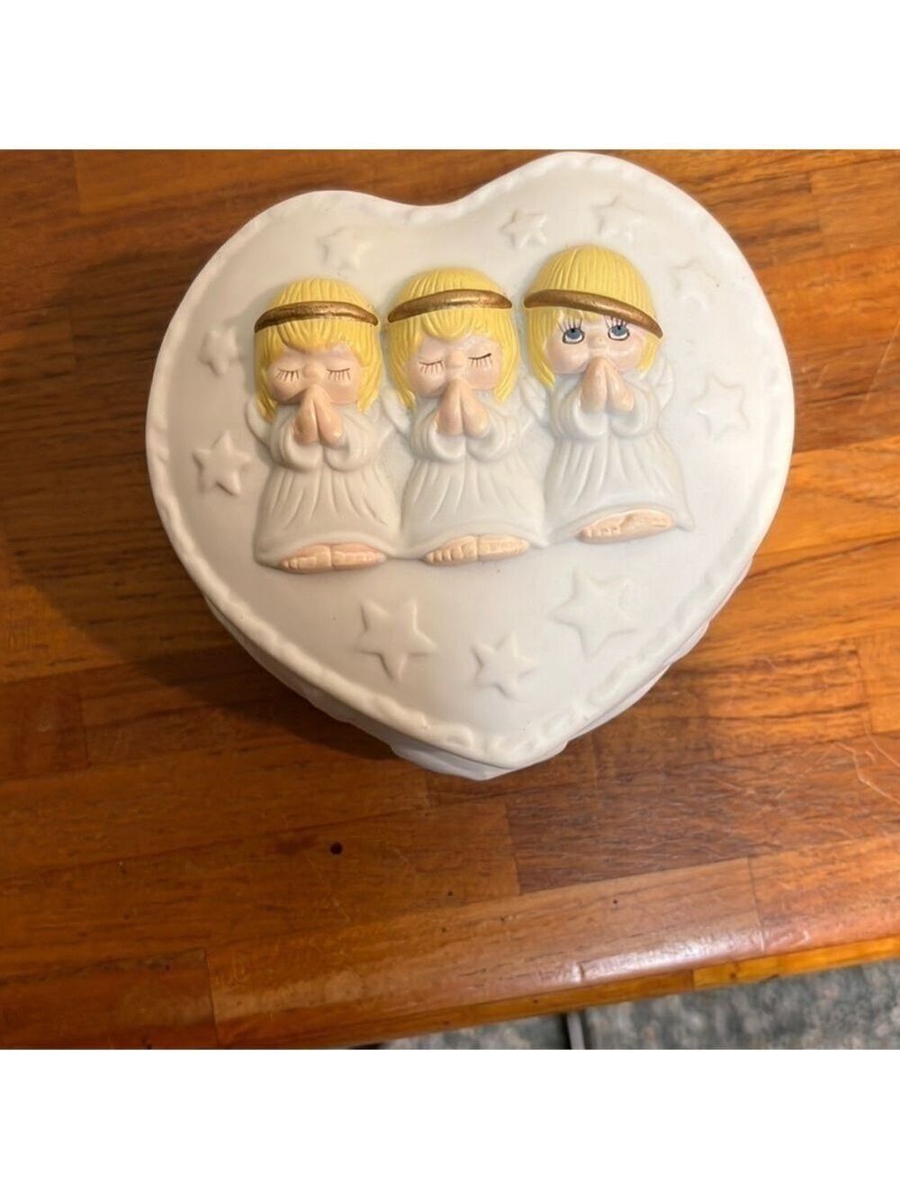 Hallmark Vintage Three Little Angels Ceramic Trinket Box